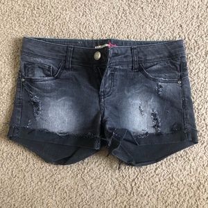 Stradivarius Black Distressed Shorts (Size 4)